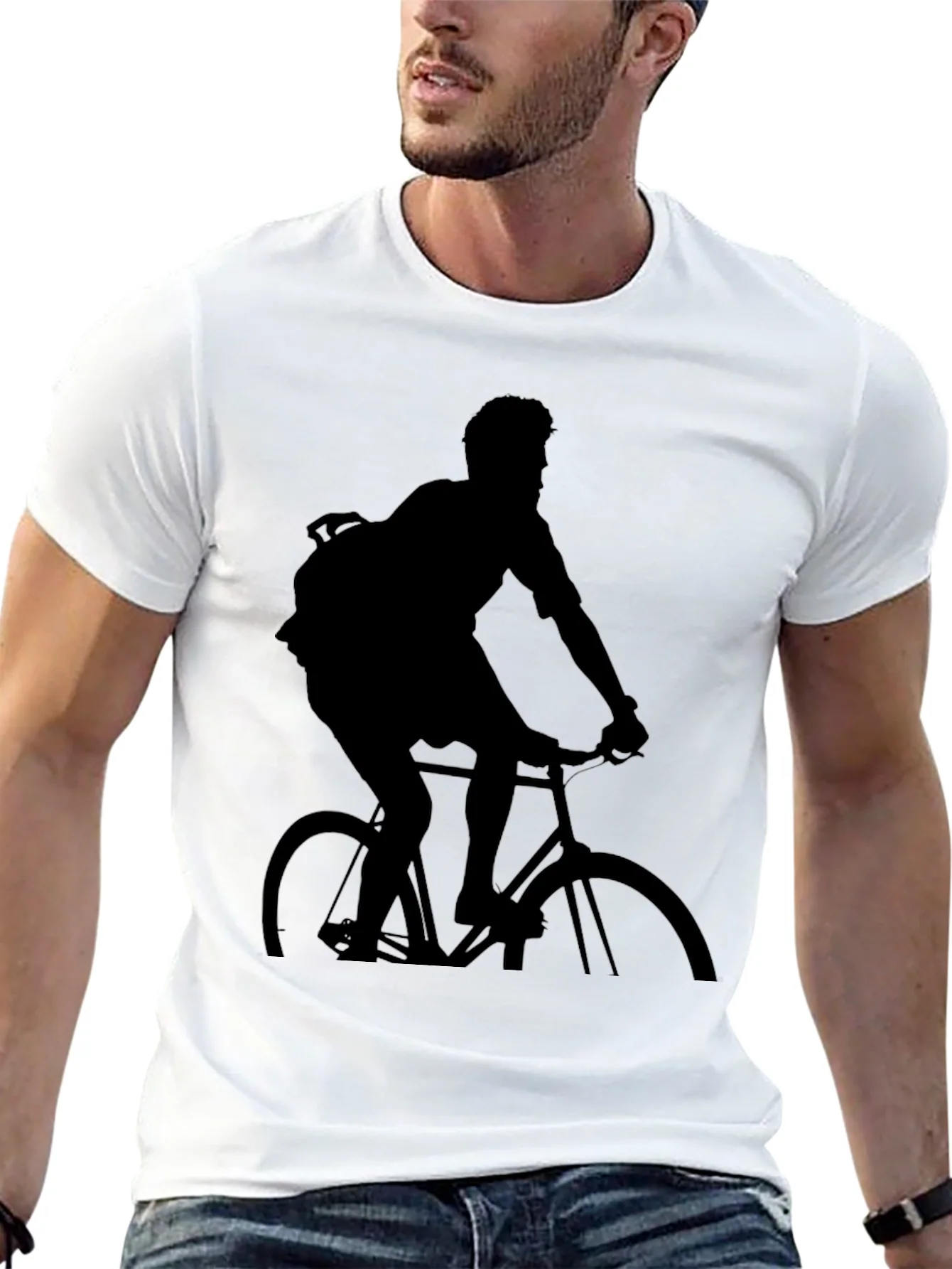Black Biker Silhouette T-Shirt