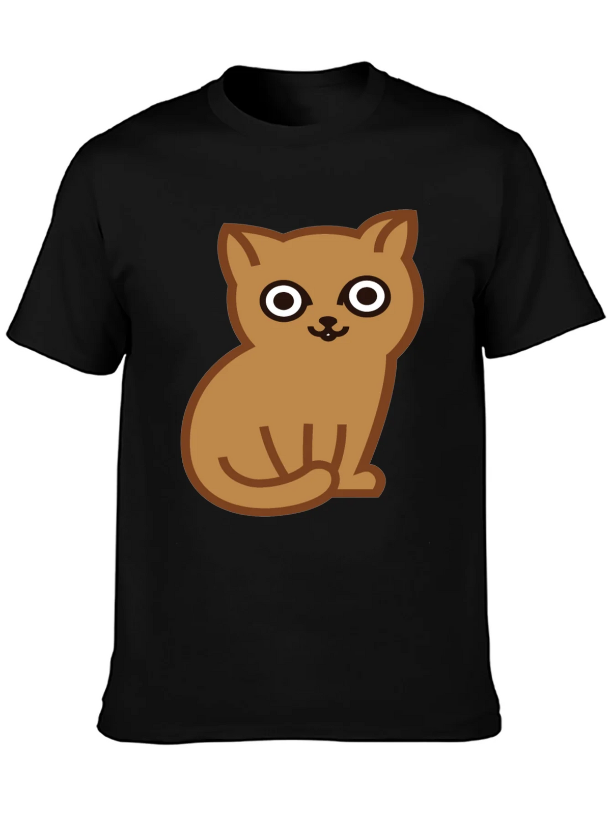 Cute Cat Graphic Tee - Soft Cotton Black T-Shirt