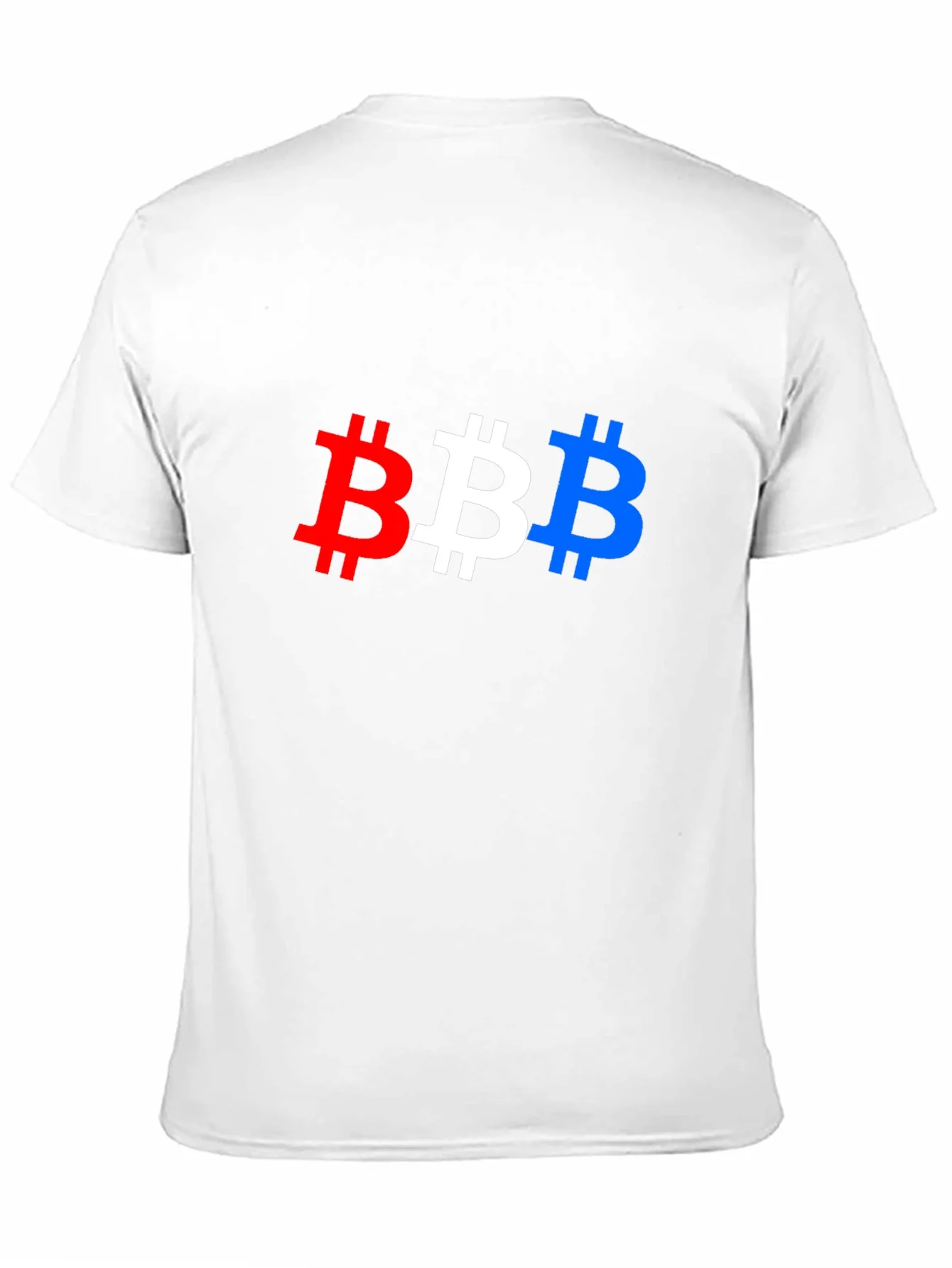 Bitcoin Pride T-Shirt - Red White & Blue BTC Symbols