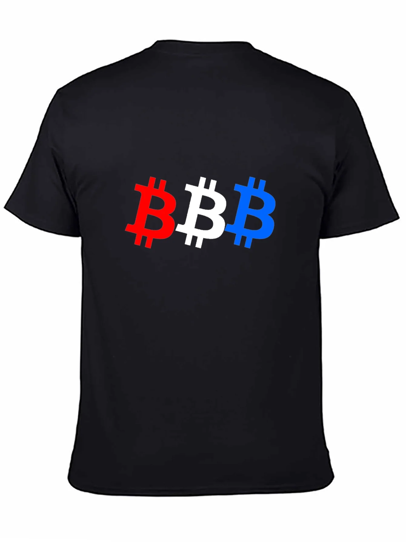 Bitcoin Pride T-Shirt - Red White & Blue BTC Symbols