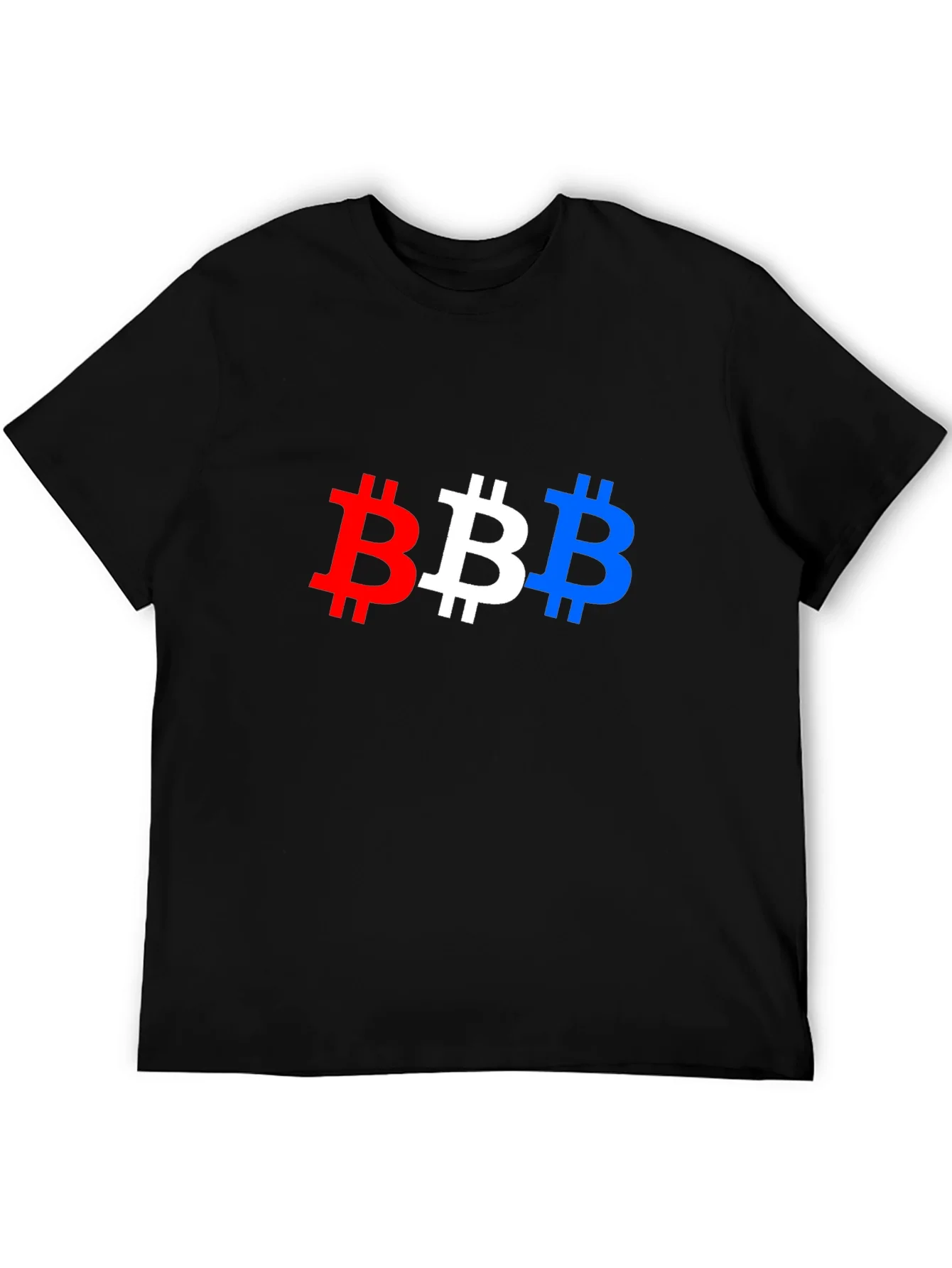 Bitcoin Pride T-Shirt - Red White & Blue BTC Symbols