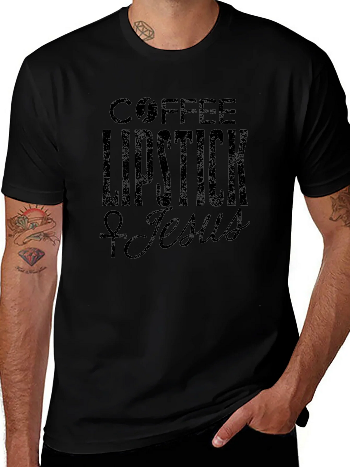 Coffee Lipstick Jesus Graphic Tee