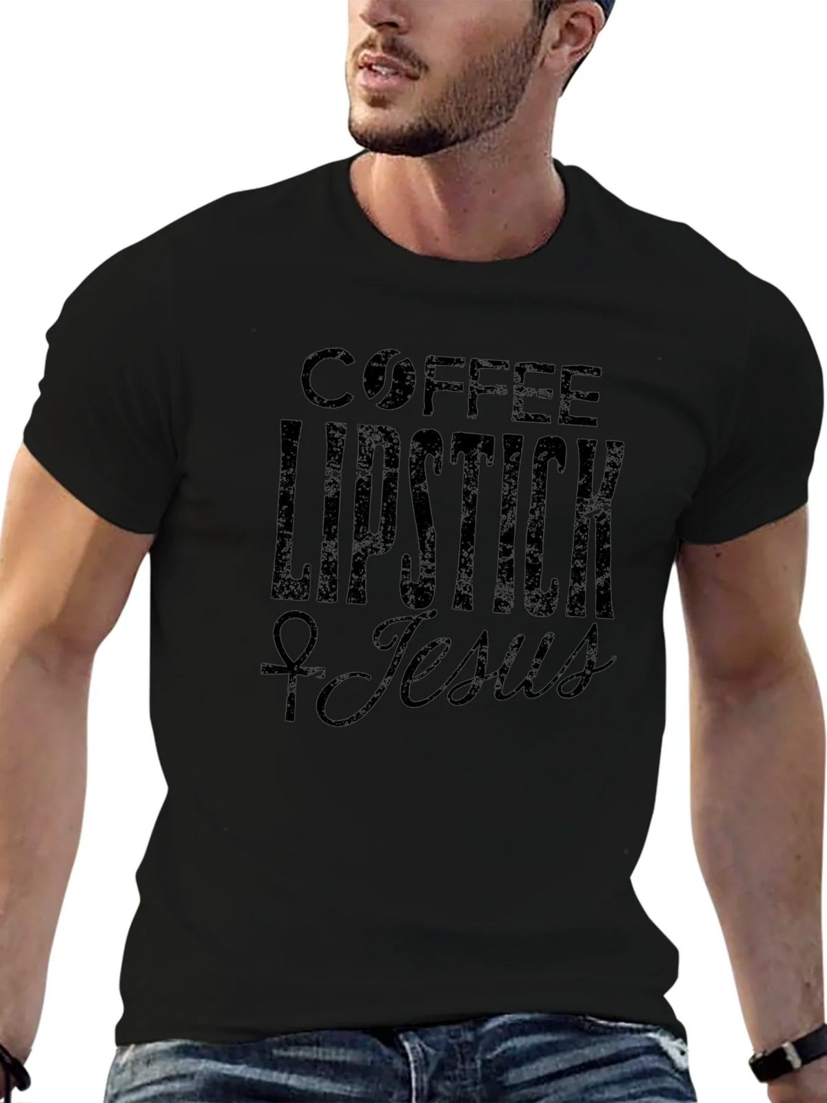 Coffee Lipstick Jesus Graphic Tee