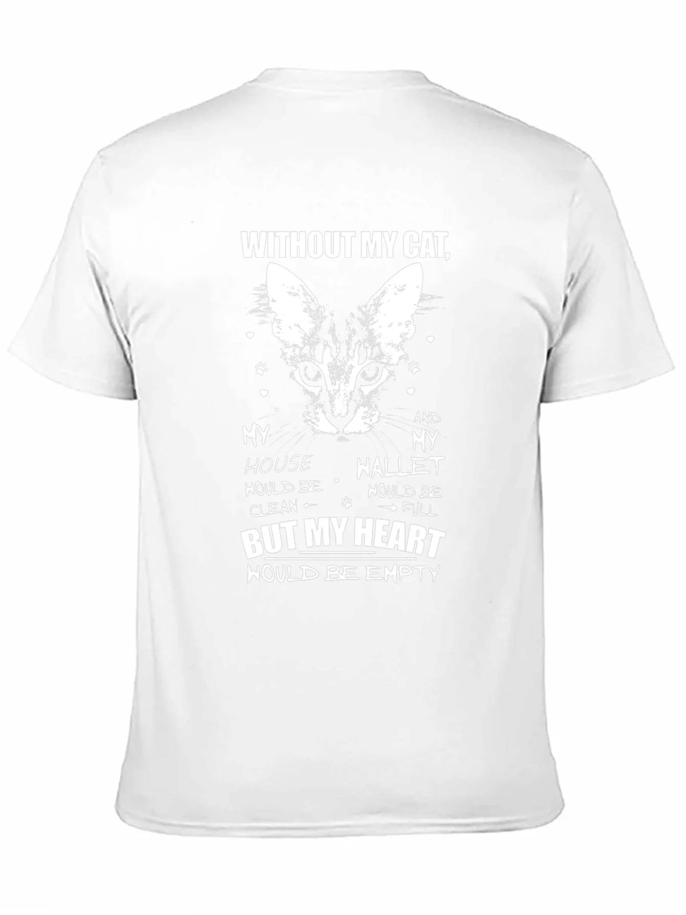 Cat Lover T-Shirt - Empty Heart Design