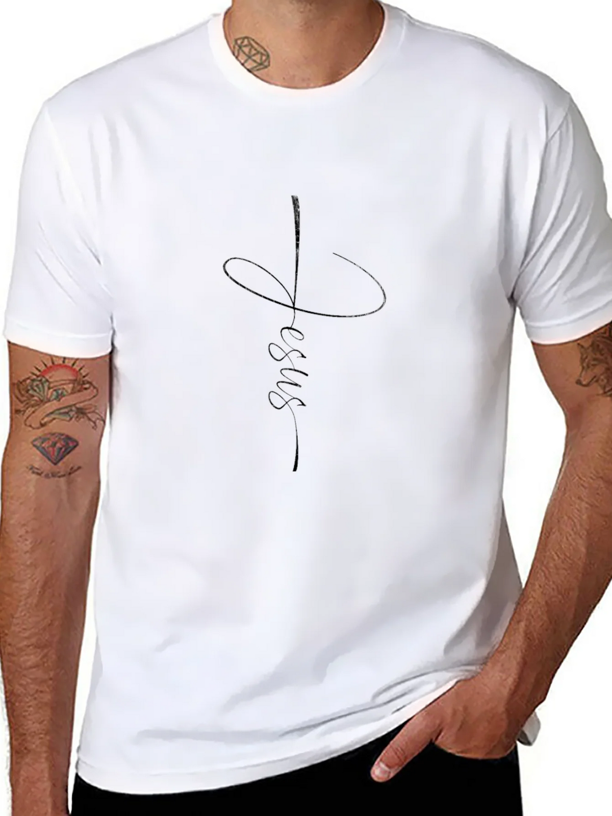 Faith Jesus Tee - Mens Black Graphic T-Shirt
