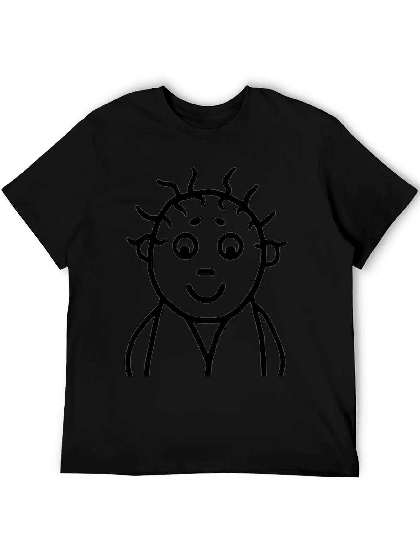 Cartoon Face Black T-Shirt
