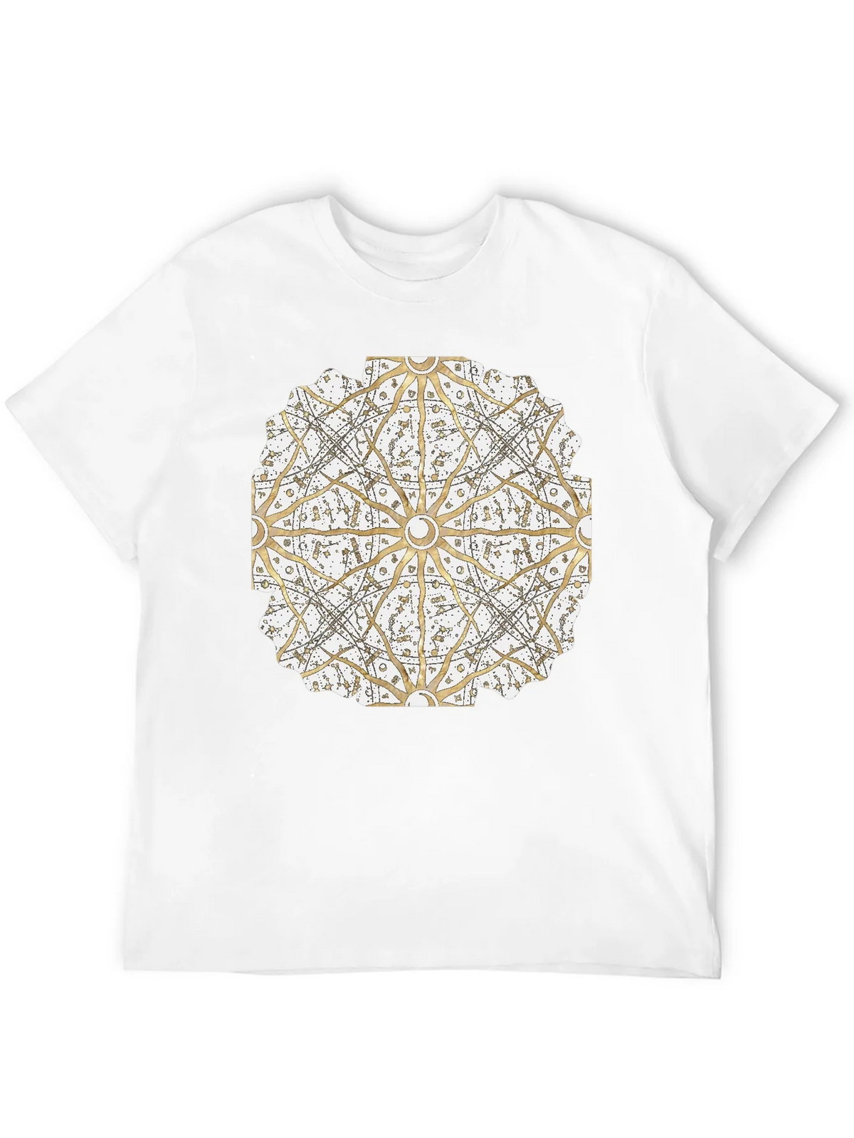 Geometric Mandala Print Black T-Shirt