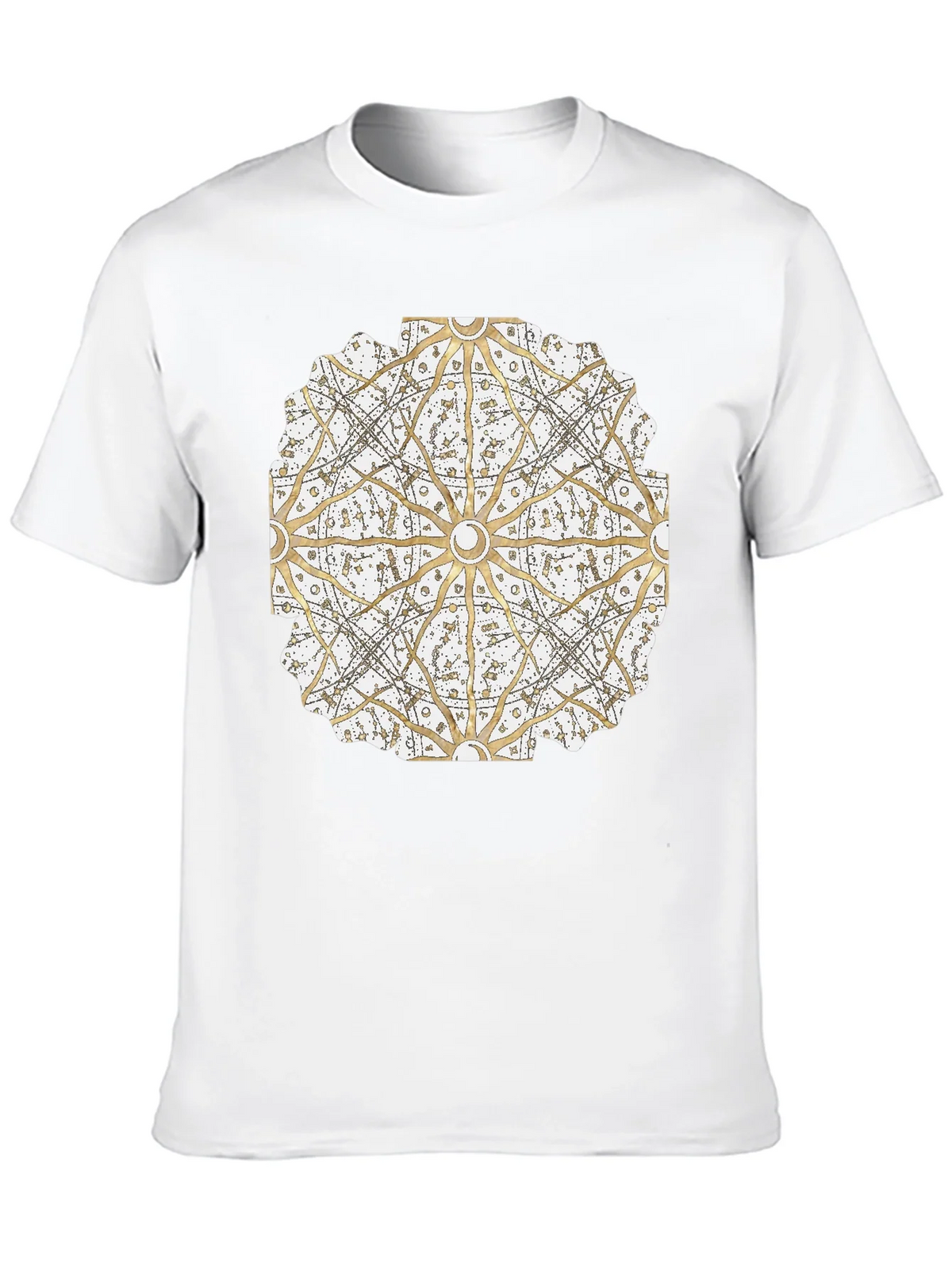 Geometric Mandala Print Black T-Shirt