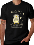 Festive Owl Merry Christmas Holiday T-Shirt