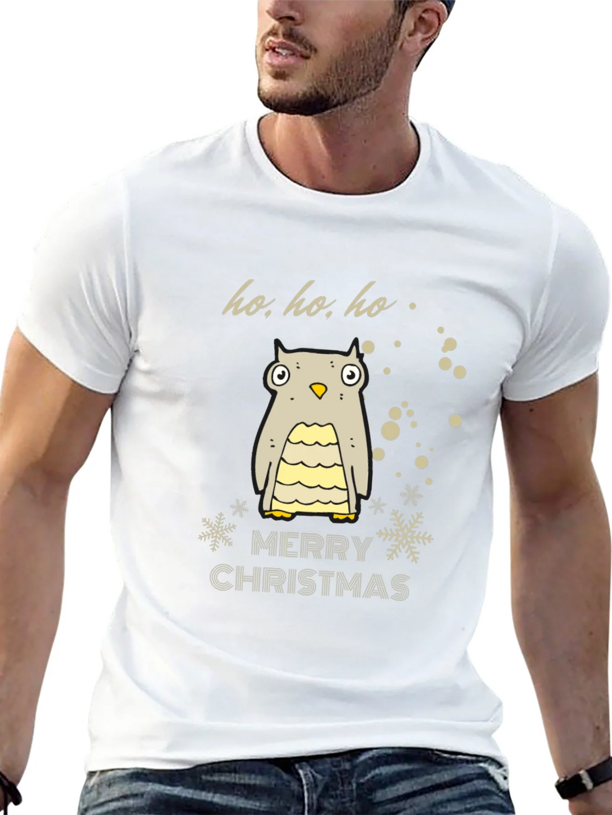 Festive Owl Merry Christmas Holiday T-Shirt