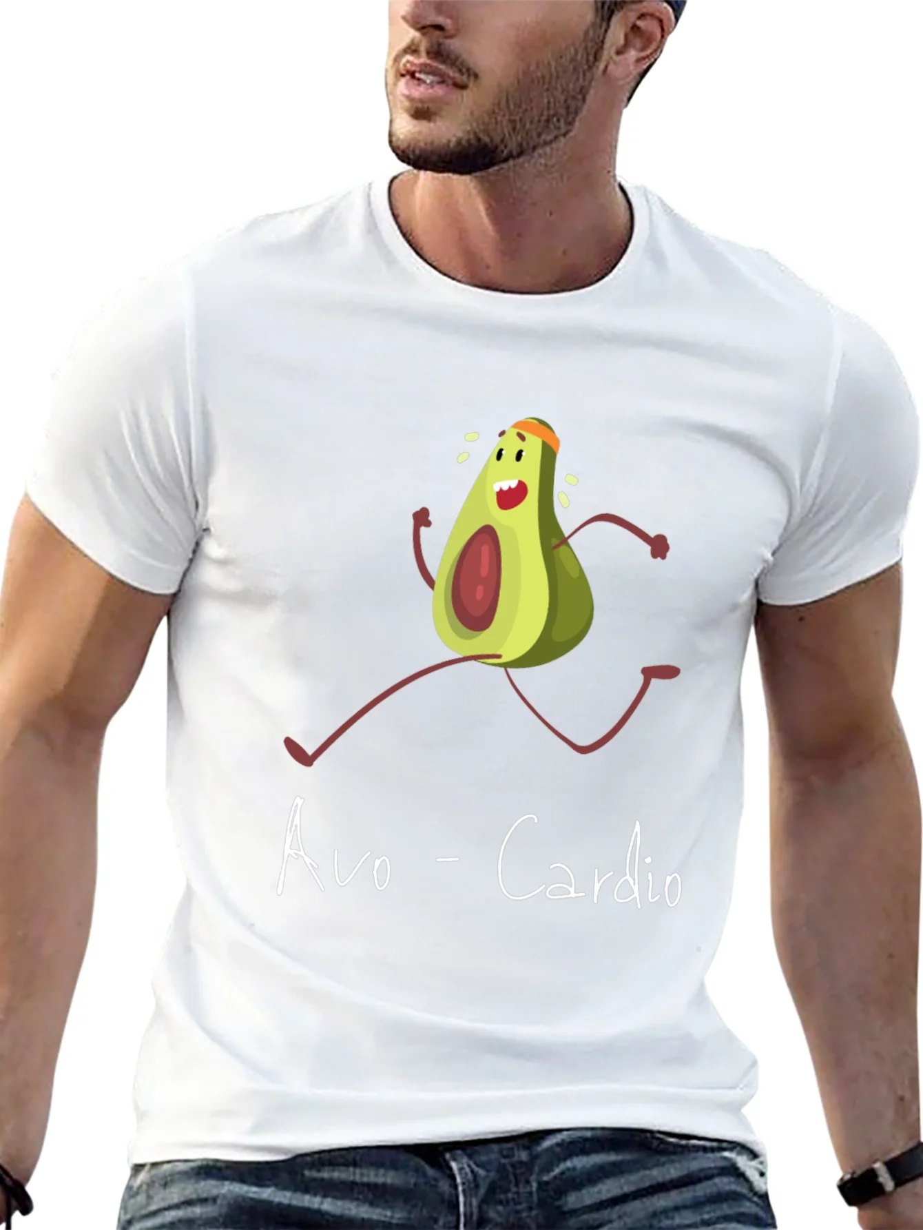 Avo-Cardio Graphic Tee - Funny Avocado Running T-Shirt