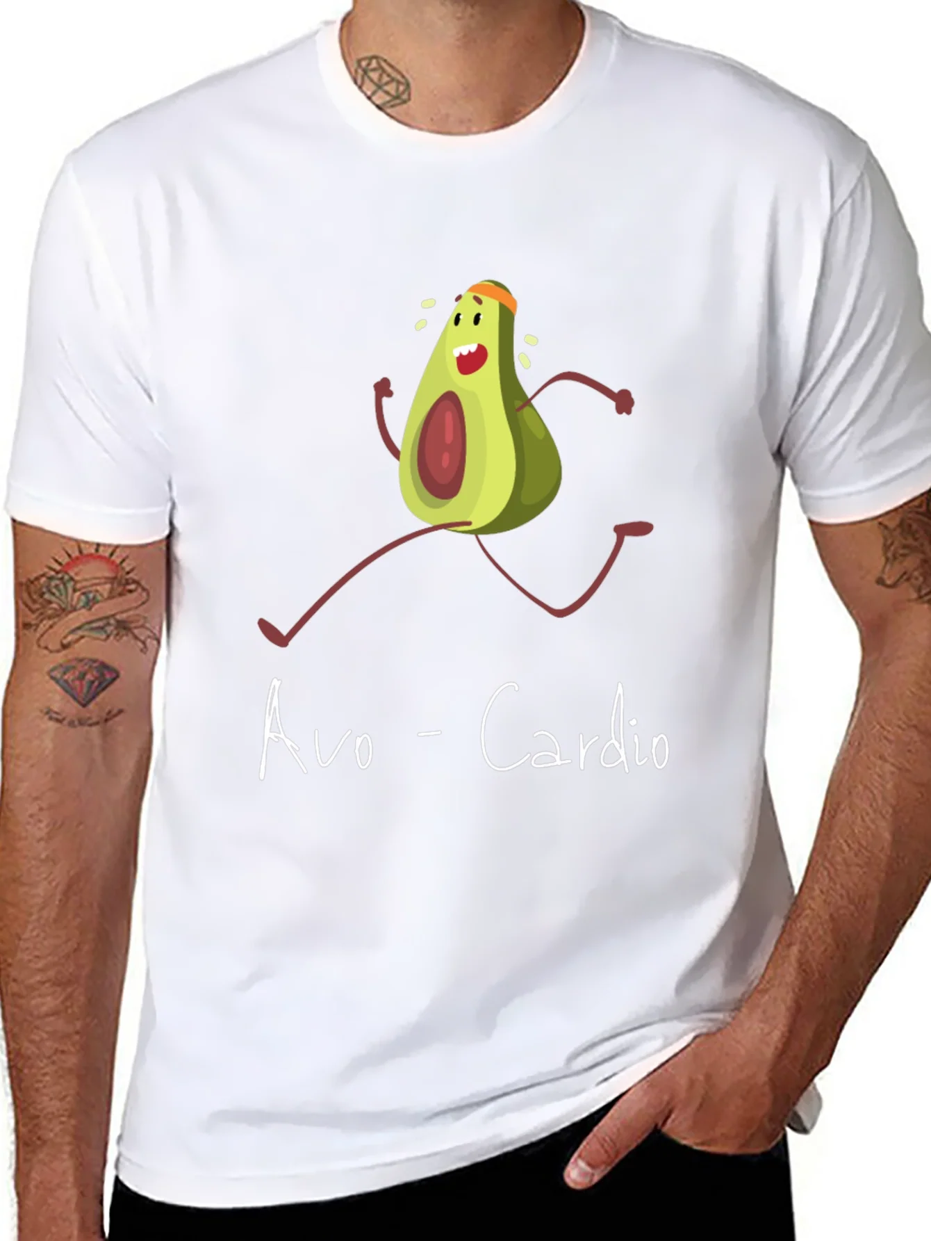 Avo-Cardio Graphic Tee - Funny Avocado Running T-Shirt