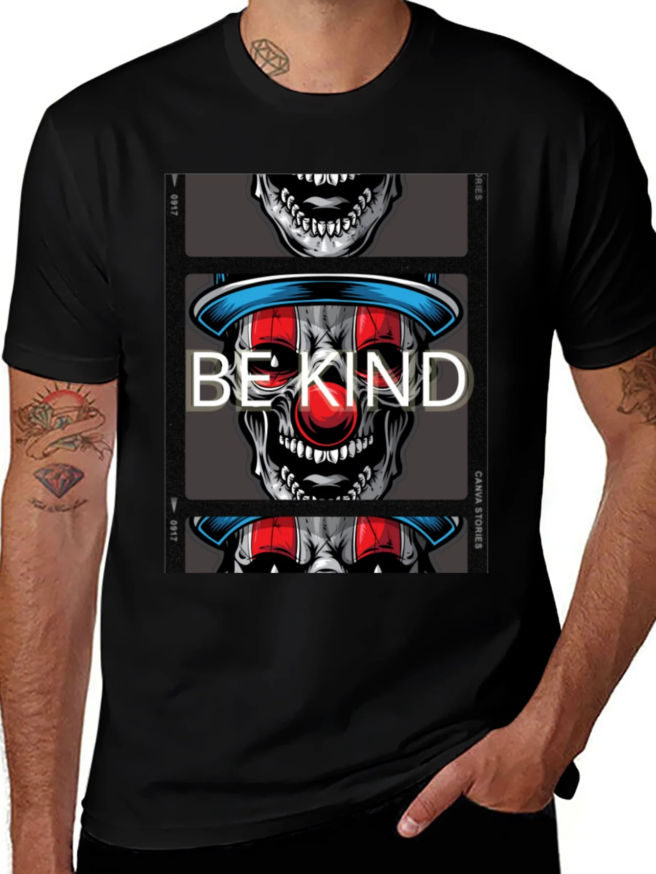 Be Kind Clown Skull Graphic T-Shirt