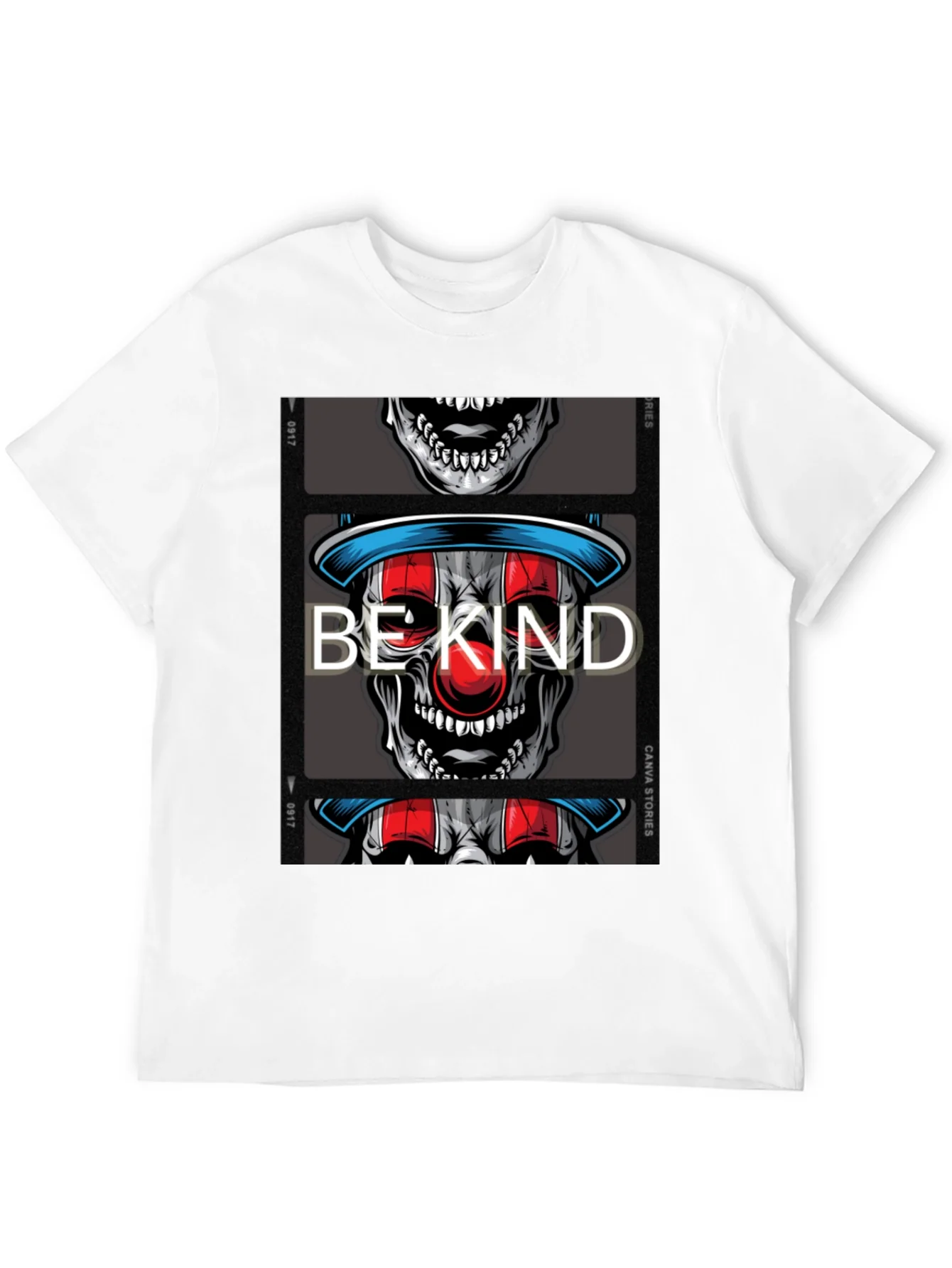 Be Kind Clown Skull Graphic T-Shirt