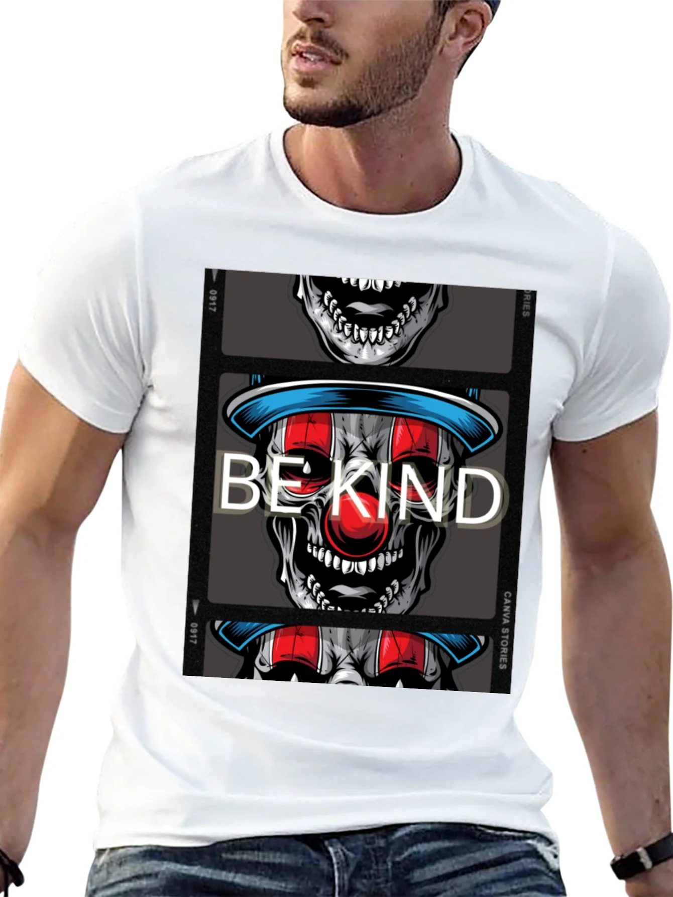 Be Kind Clown Skull Graphic T-Shirt