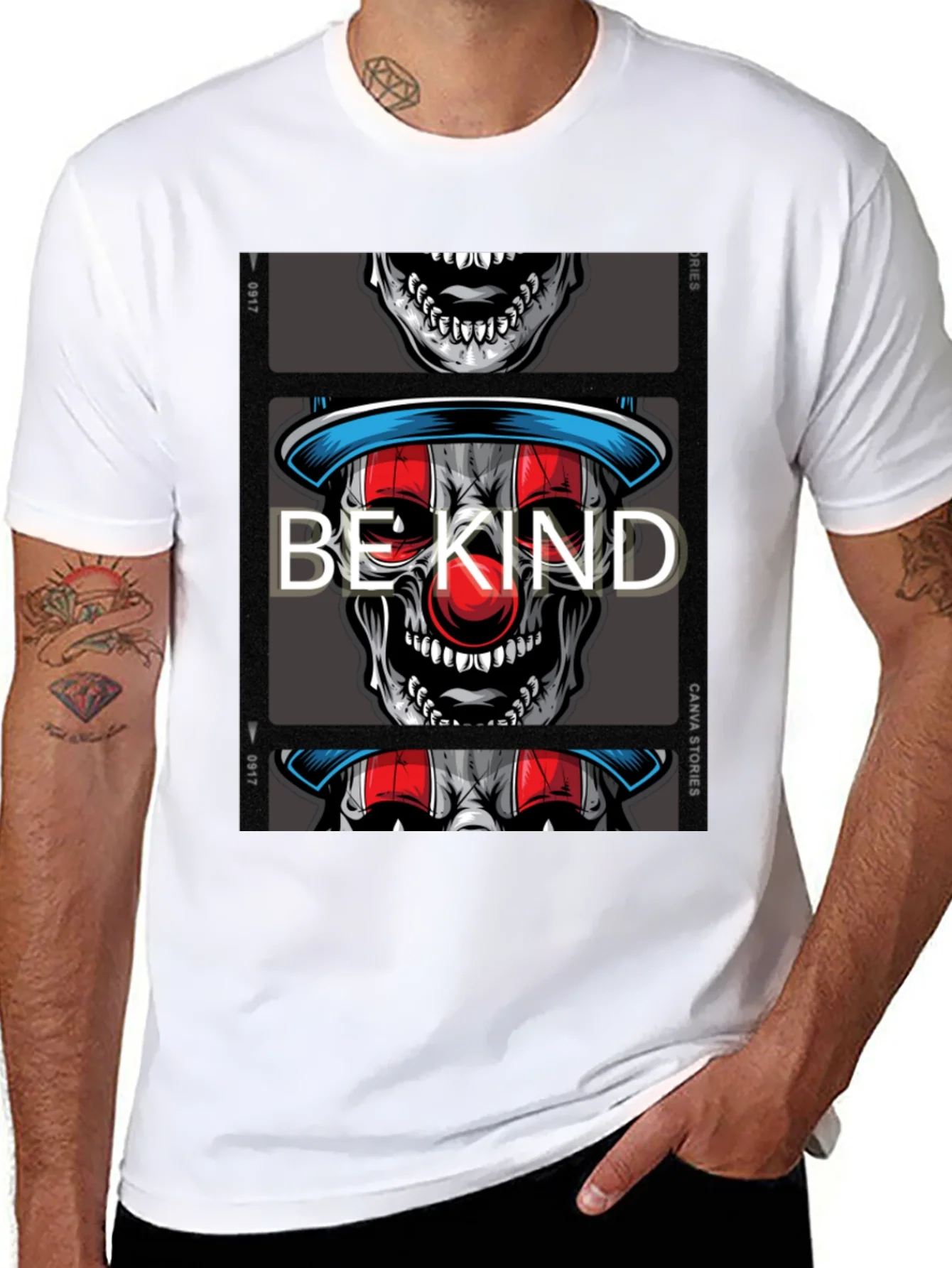 Be Kind Clown Skull Graphic T-Shirt