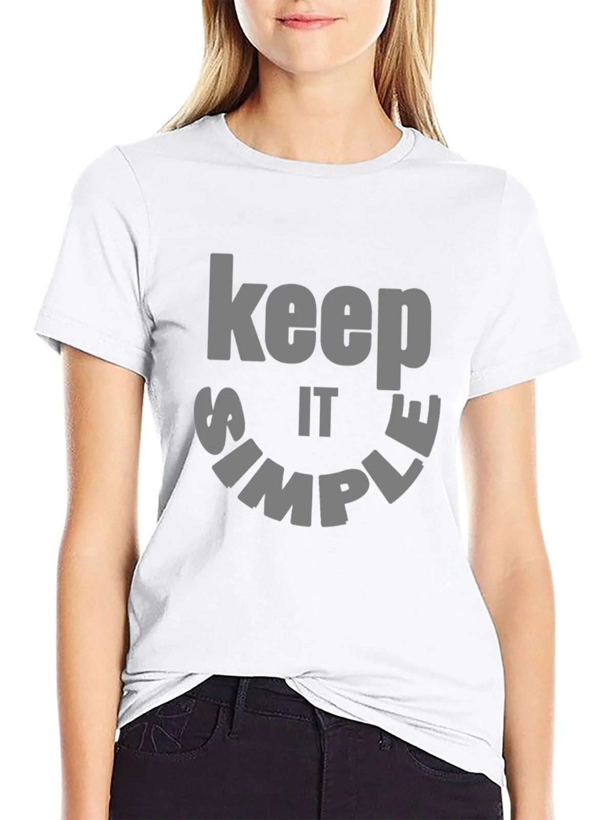 Keep it Simple Graphic Tee - Black Cotton