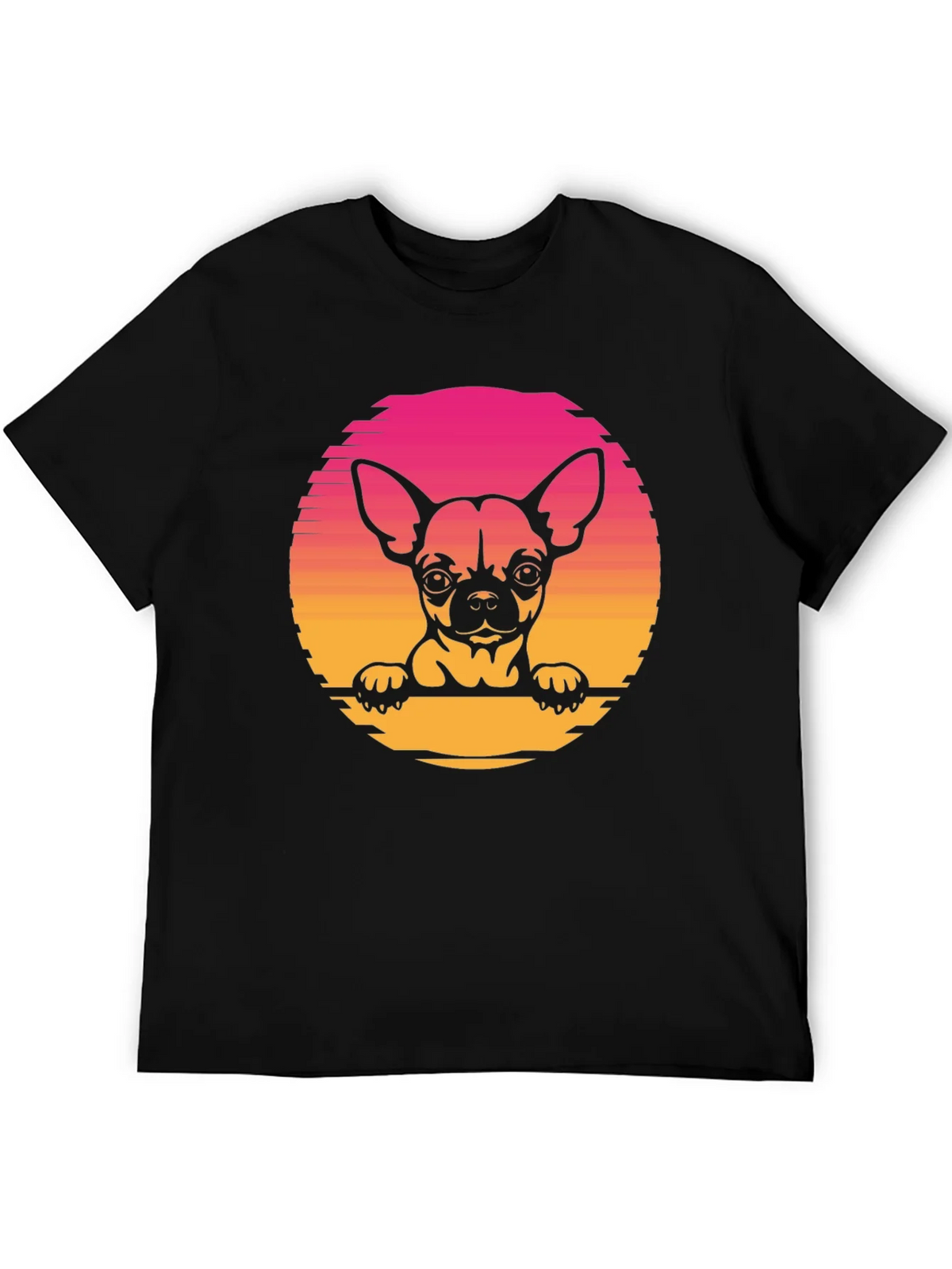 Chihuahua Sunset Graphic Tee - Unisex Black T-Shirt