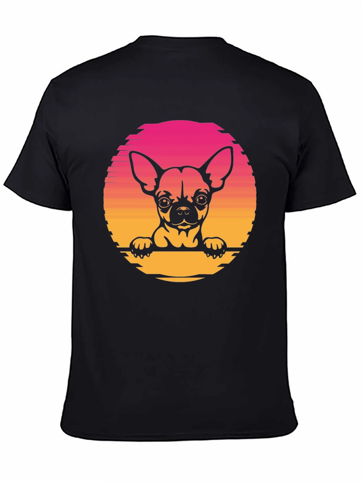 Chihuahua Sunset Graphic Tee - Unisex Black T-Shirt