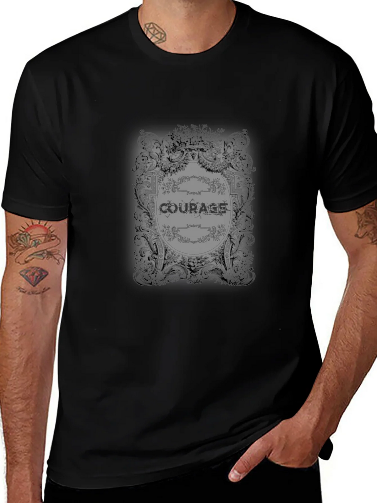 Courage Vintage Graphic Black T-Shirt