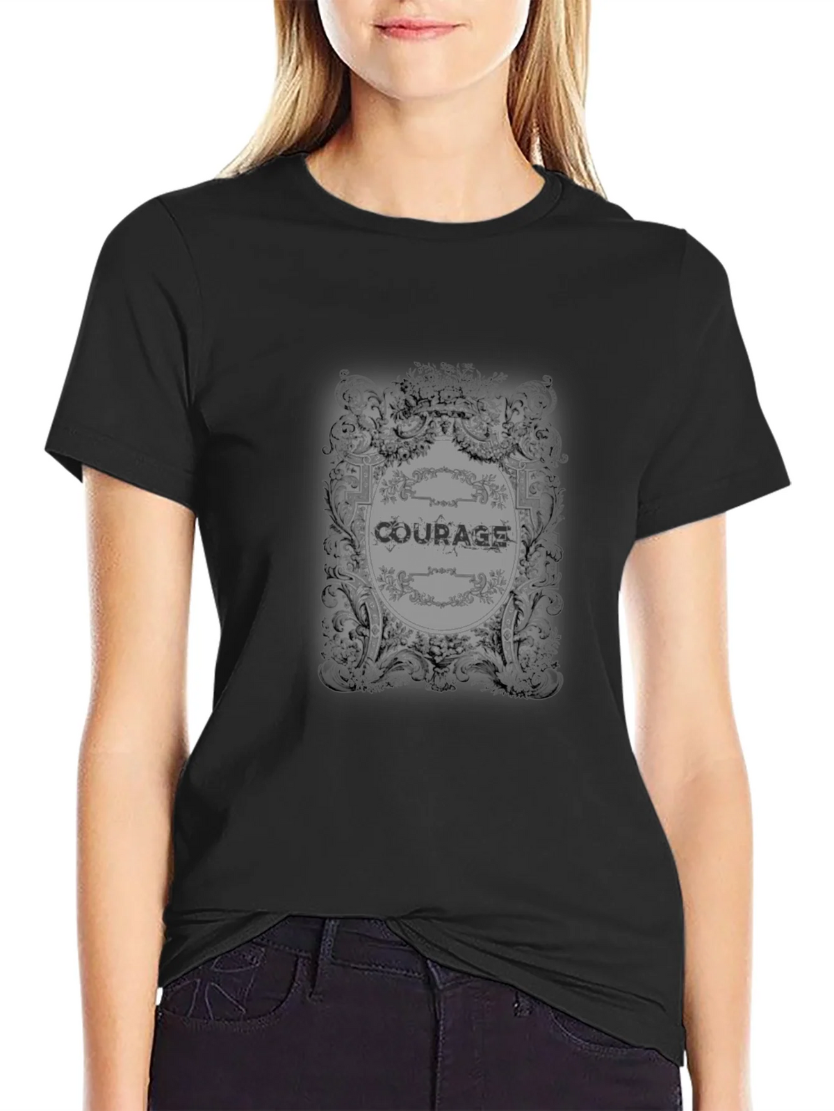 Courage Vintage Graphic Black T-Shirt