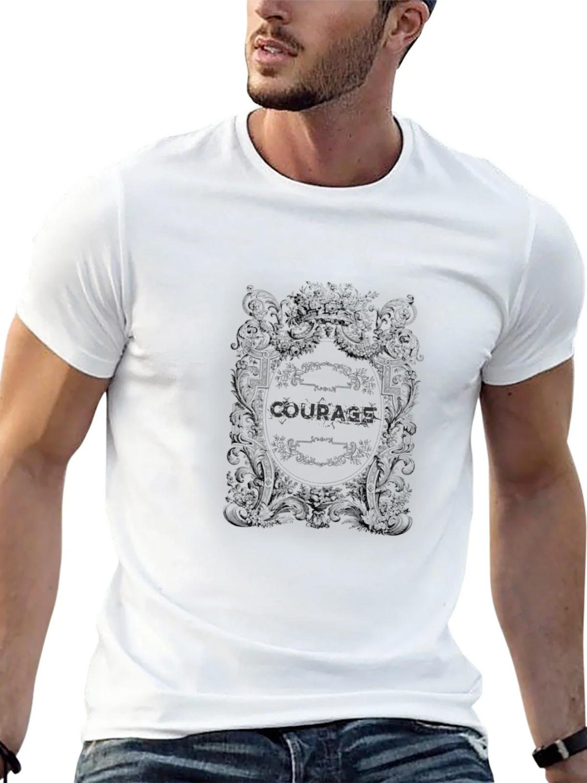 Courage Vintage Graphic Black T-Shirt