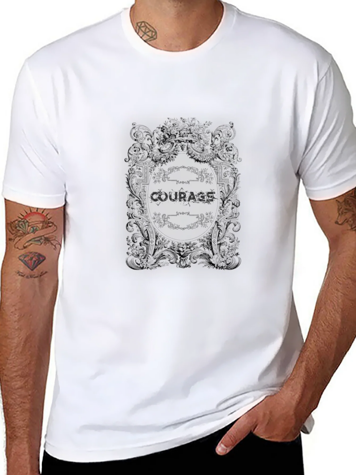 Courage Vintage Graphic Black T-Shirt
