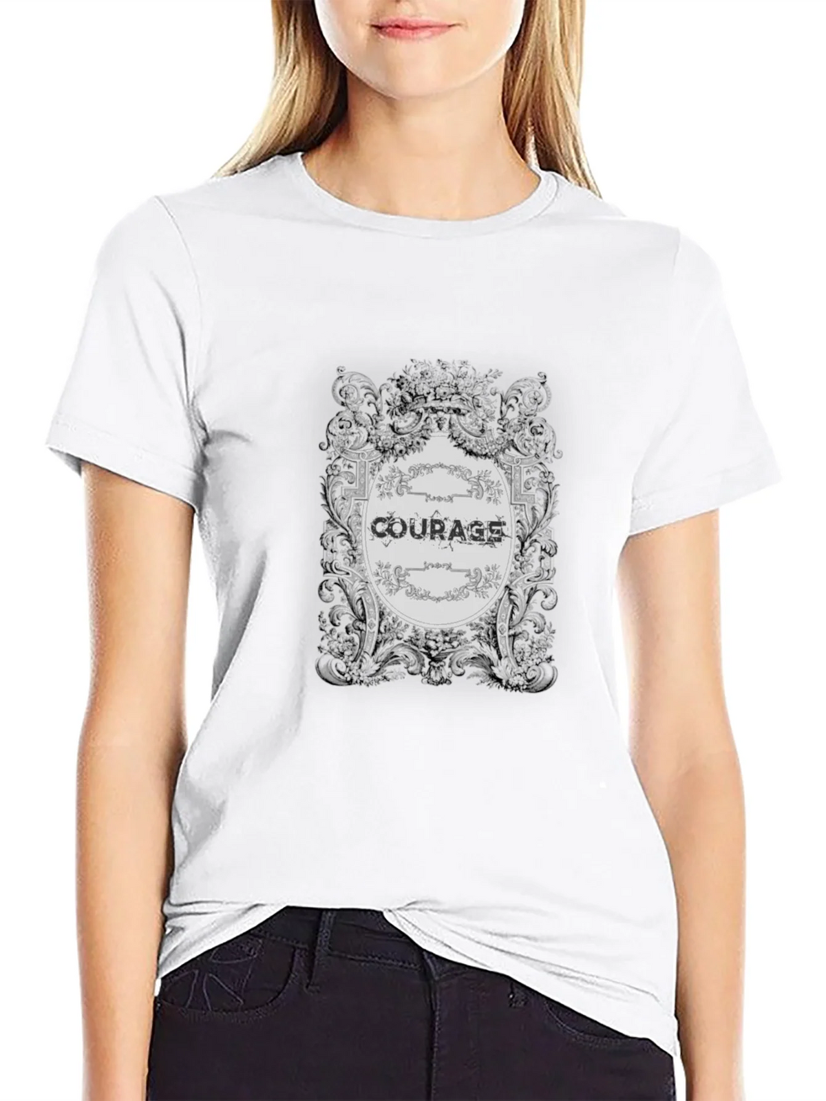 Courage Vintage Graphic Black T-Shirt