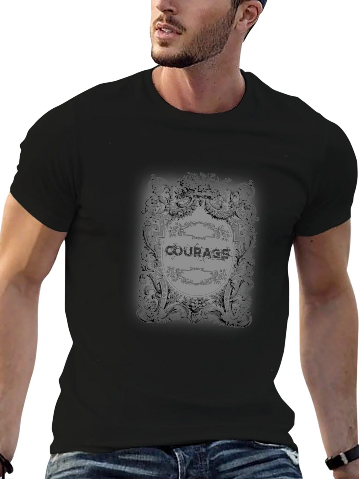 Courage Vintage Graphic Black T-Shirt