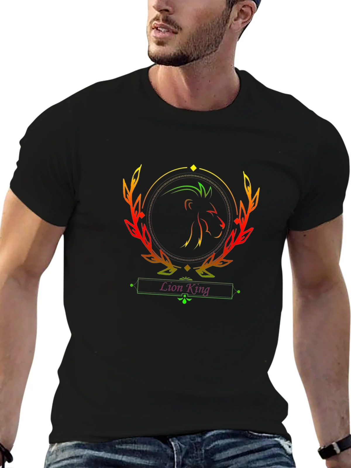 Lion King Graphic Tee - Black Cotton T-Shirt