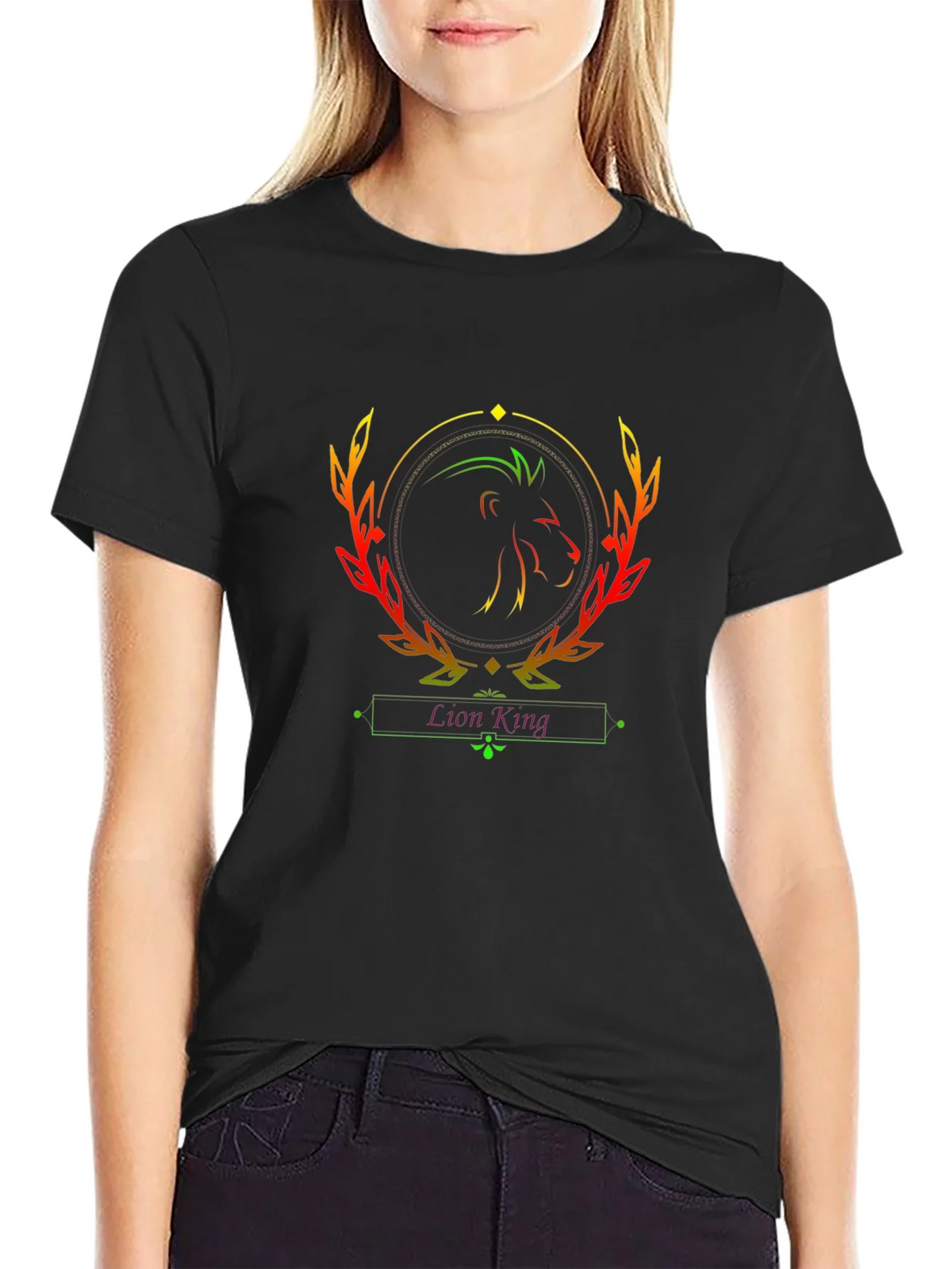 Lion King Graphic Tee - Black Cotton T-Shirt