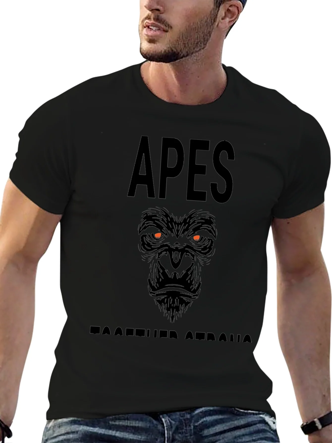 Apes Together Strong Graphic Tee - Black Crew Neck