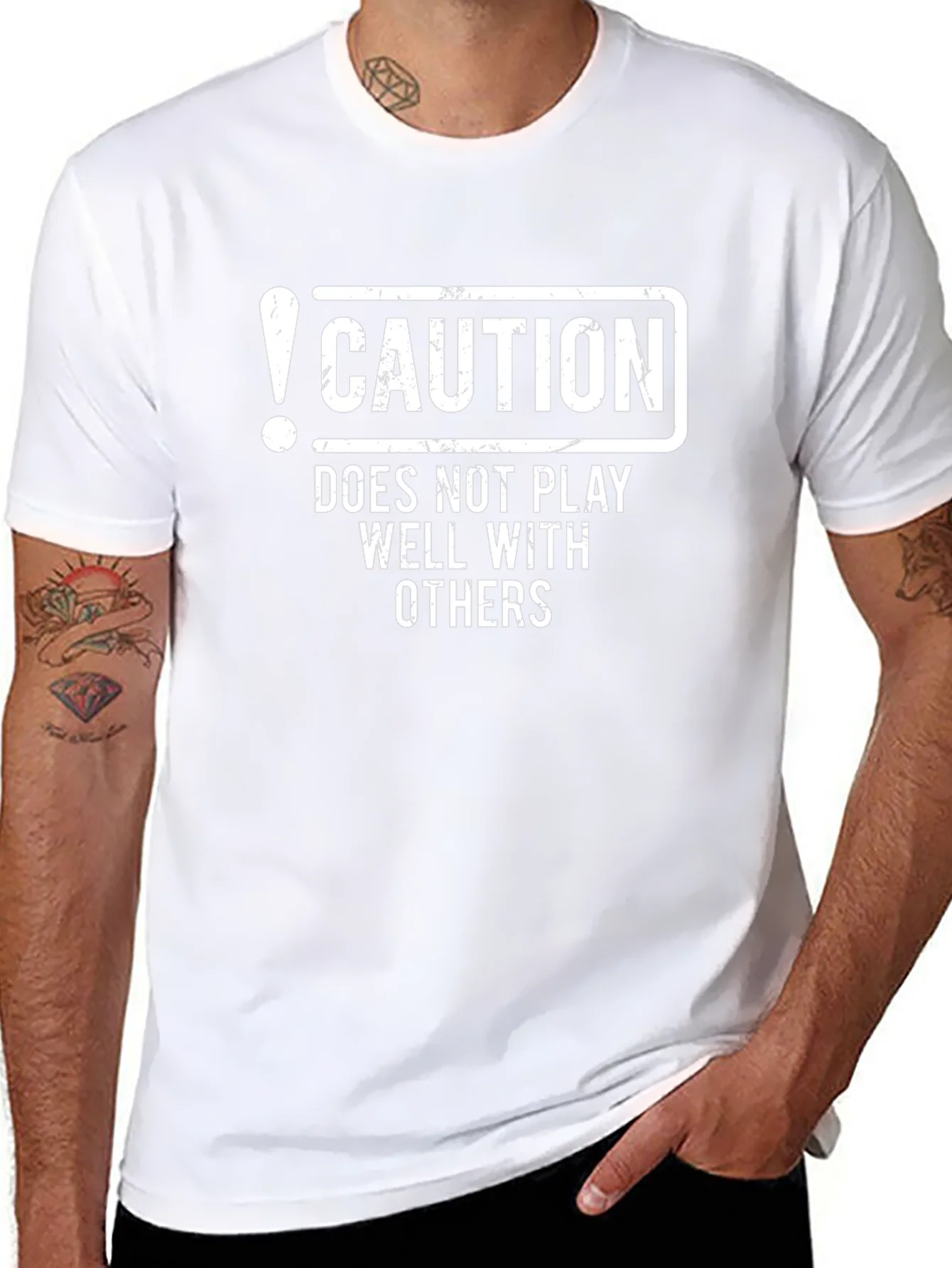 Caution: Does Not Play Well With Others - Funny Graphic T-Shirt