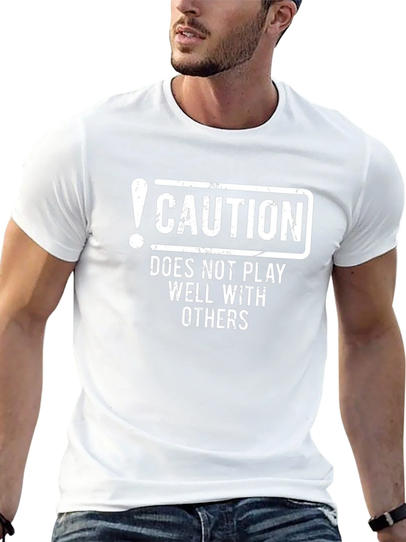 Caution: Does Not Play Well With Others - Funny Graphic T-Shirt