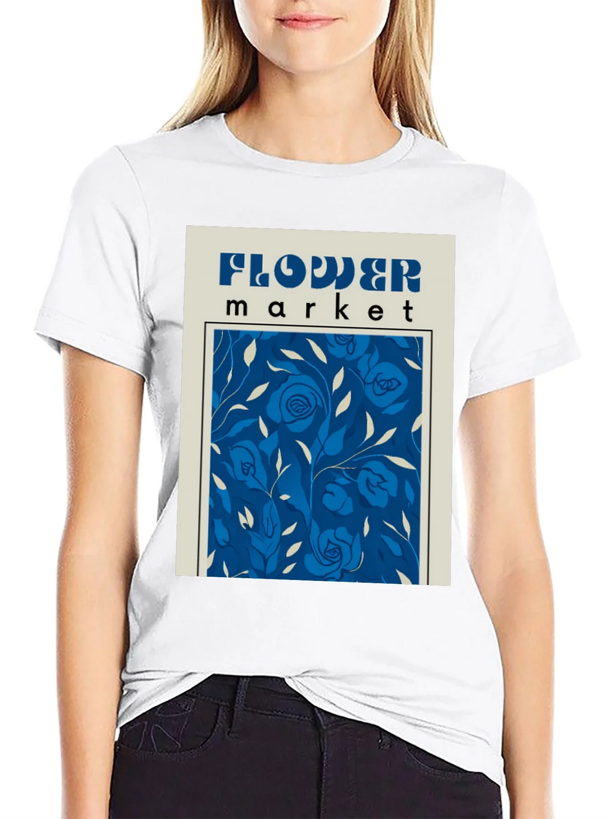 Flower Market Graphic Tee - Retro Floral Design