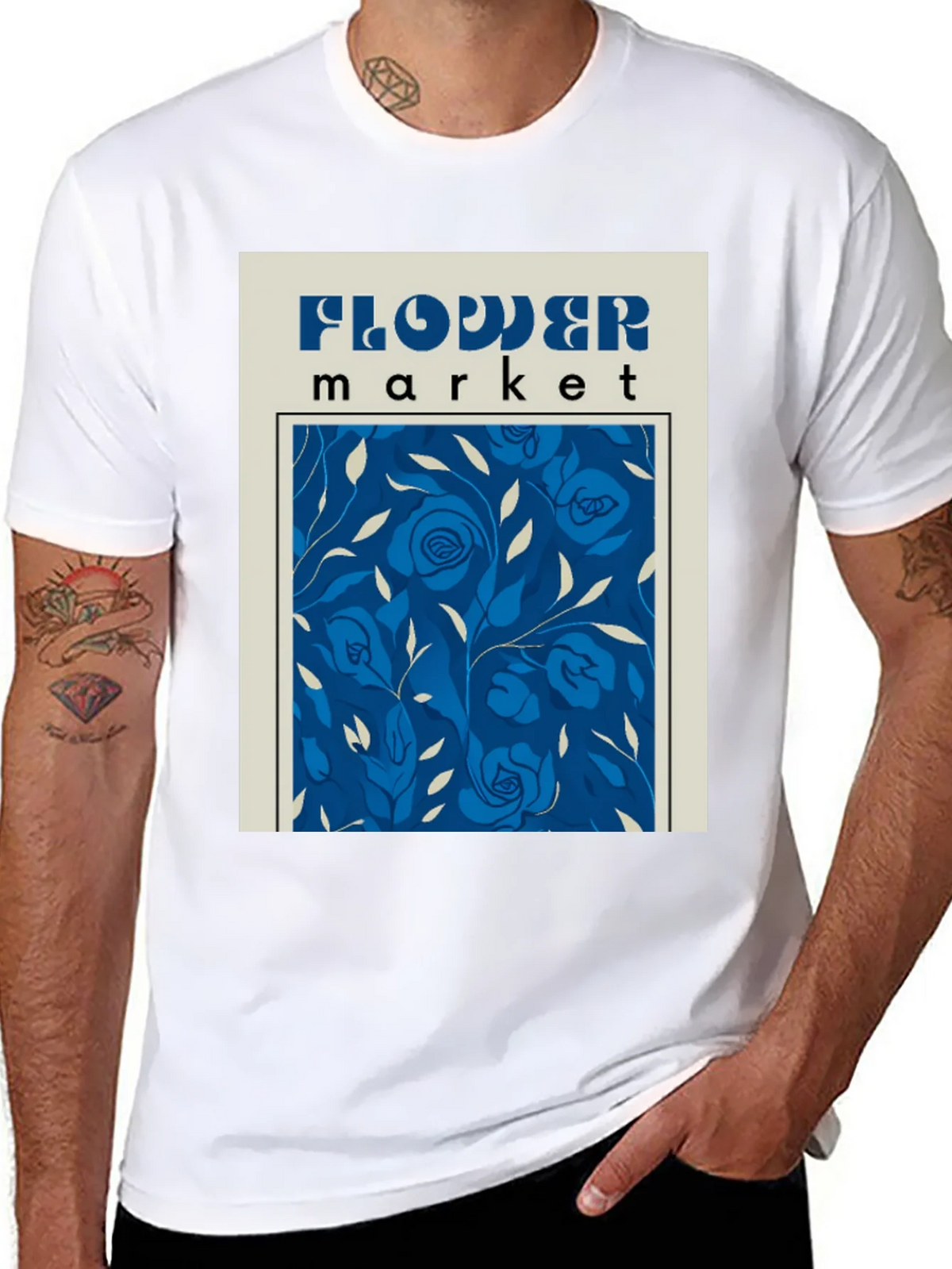 Flower Market Graphic Tee - Retro Floral Design
