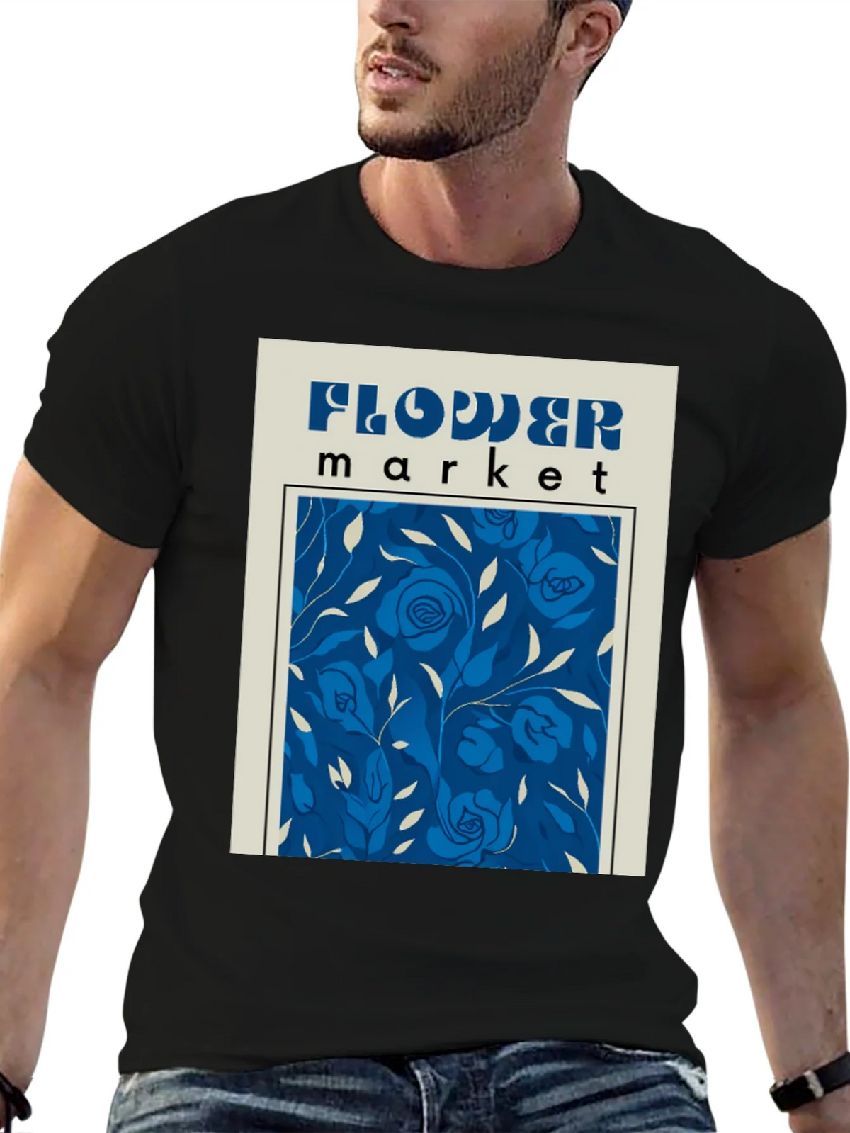 Flower Market Graphic Tee - Retro Floral Design