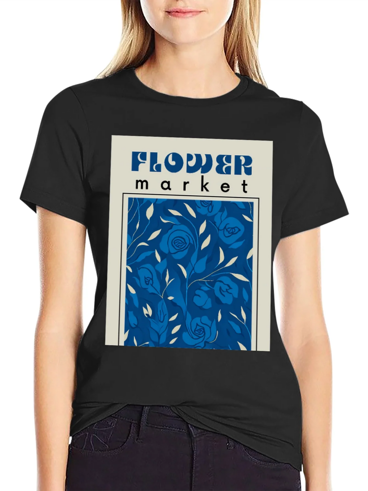 Flower Market Graphic Tee - Retro Floral Design