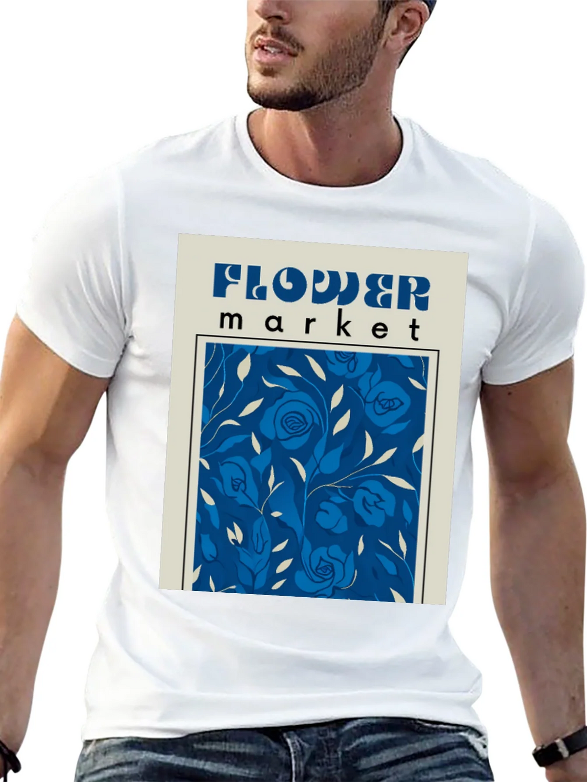 Flower Market Graphic Tee - Retro Floral Design