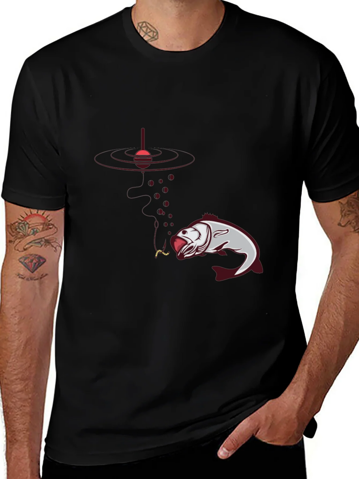 Fishing Graphic Black T-Shirt - Anglers Delight
