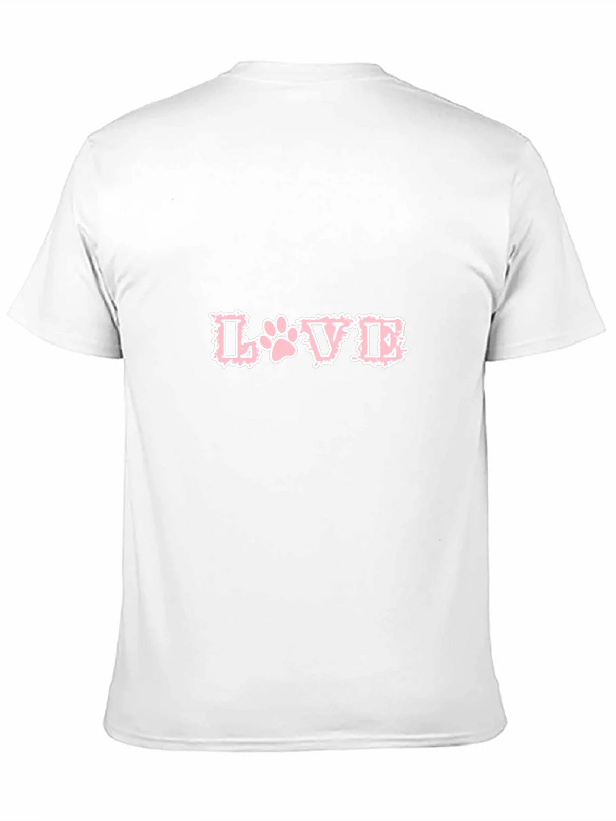 Love Paw Print T-Shirt - Black Crew Neck Tee