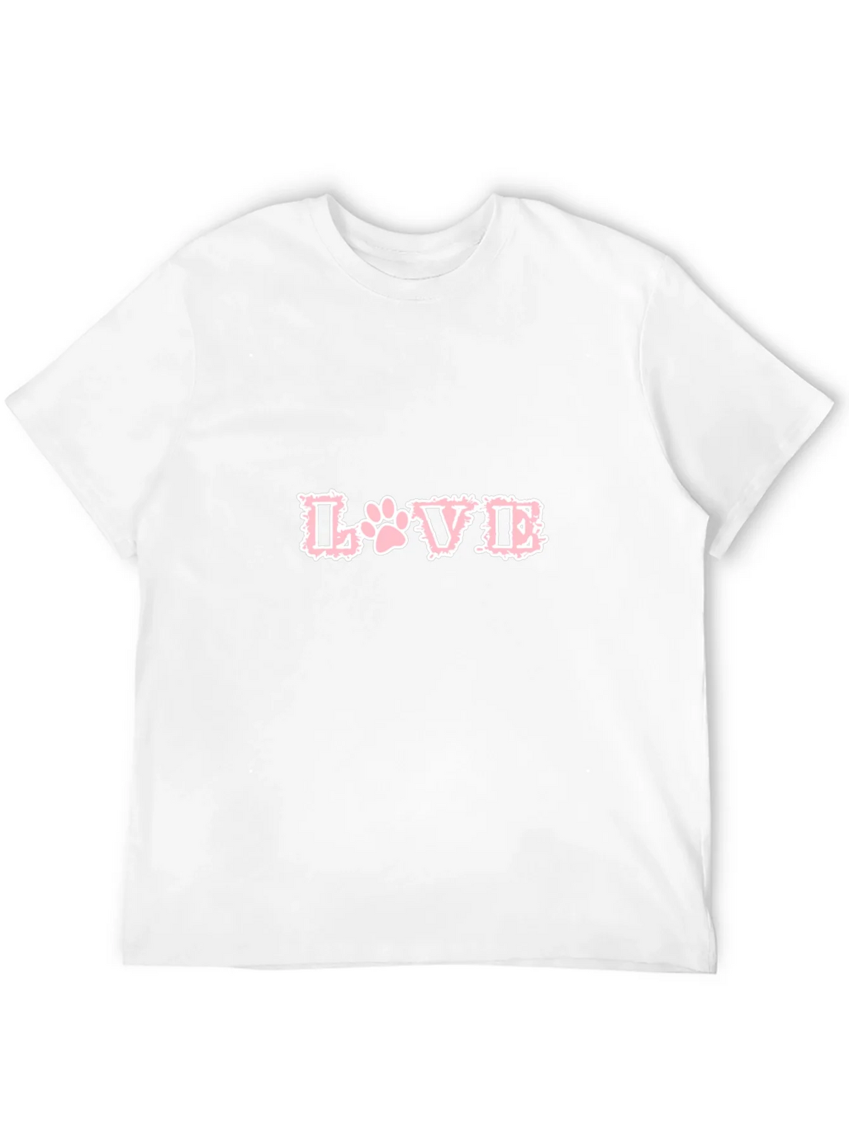 Love Paw Print T-Shirt - Black Crew Neck Tee