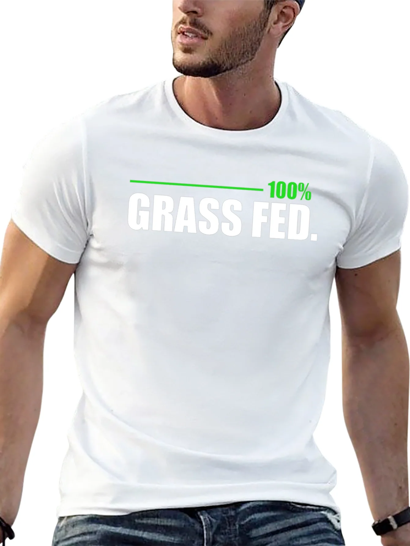 100% Grass Fed Black T-Shirt - Organic Funny