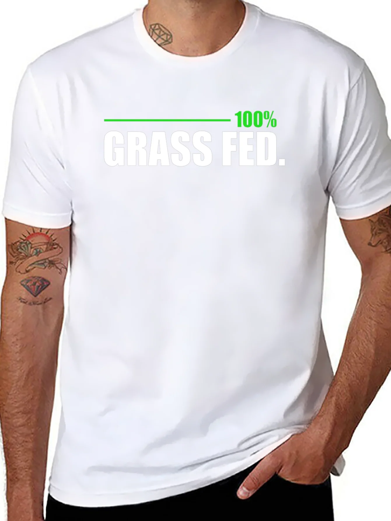 100% Grass Fed Black T-Shirt - Organic Funny