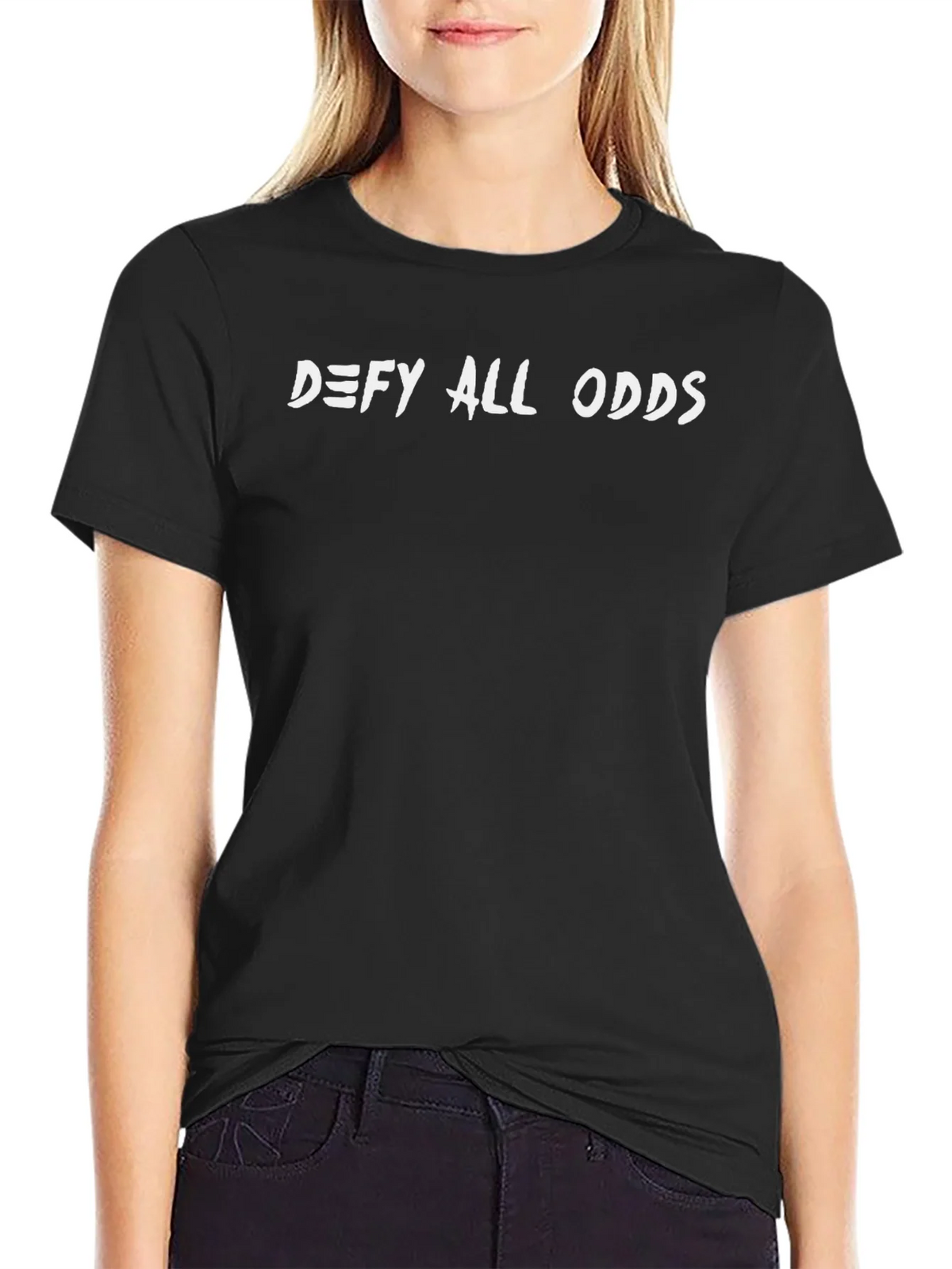 Defy All Odds Black Graphic Tee