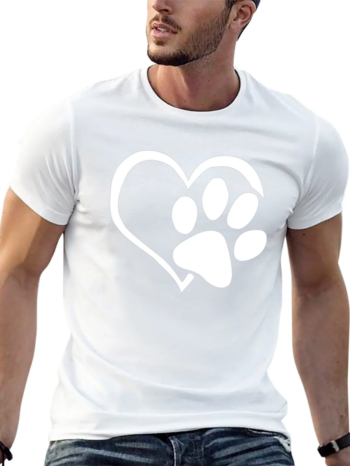 Heart Paw Print T-Shirt - Dog Lover Tee