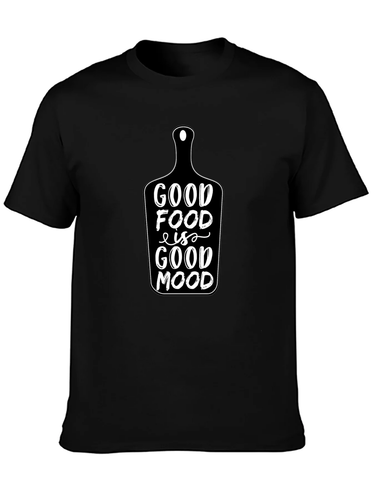 Good Food is Good Mood Black Graphic T-Shirt