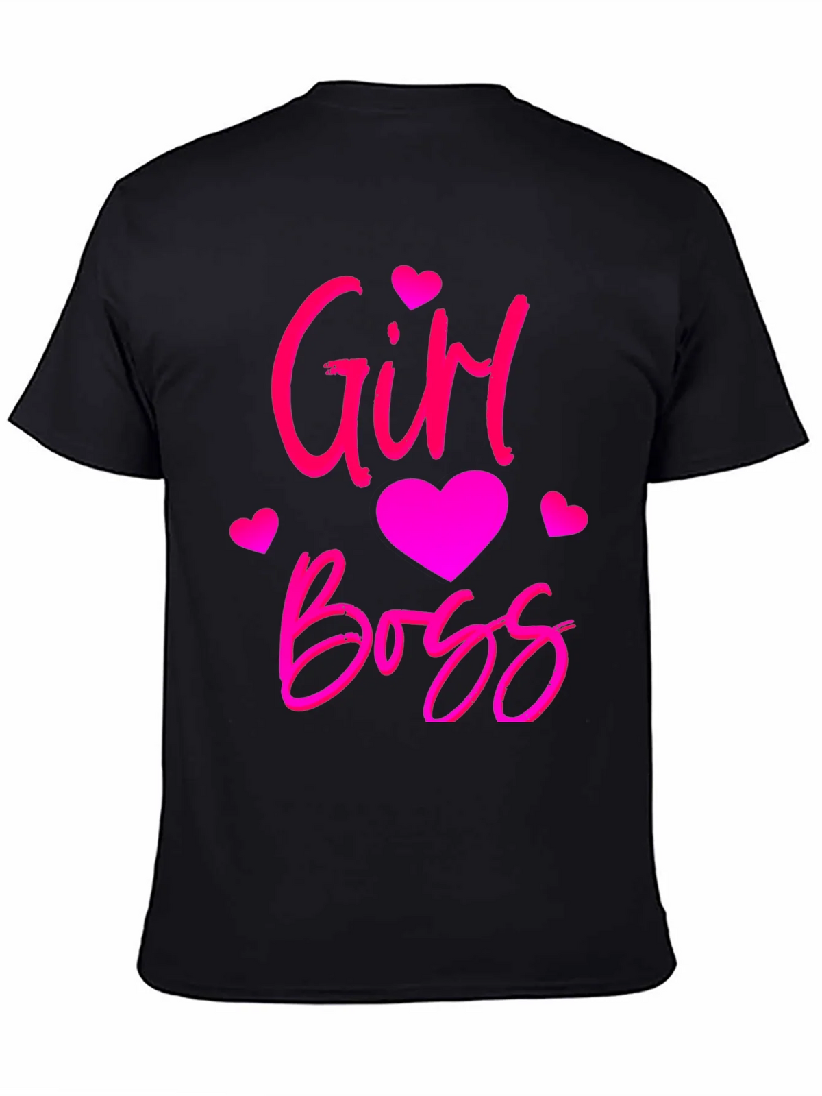 Girl Boss Black T-Shirt with Pink Design