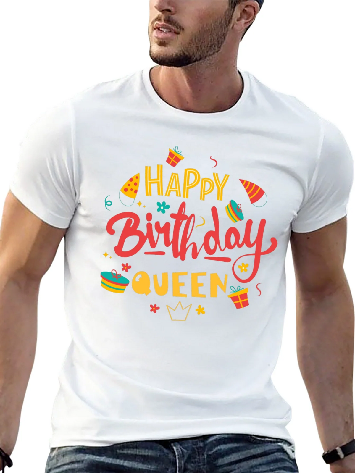Happy Birthday Queen Black Graphic Tee