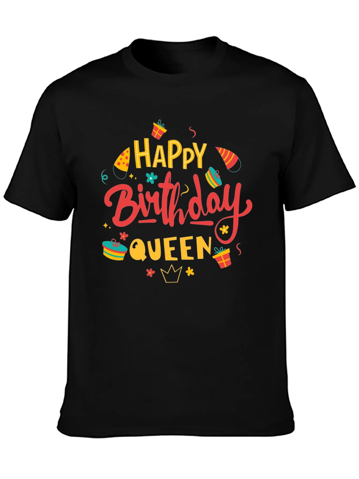 Happy Birthday Queen Black Graphic Tee